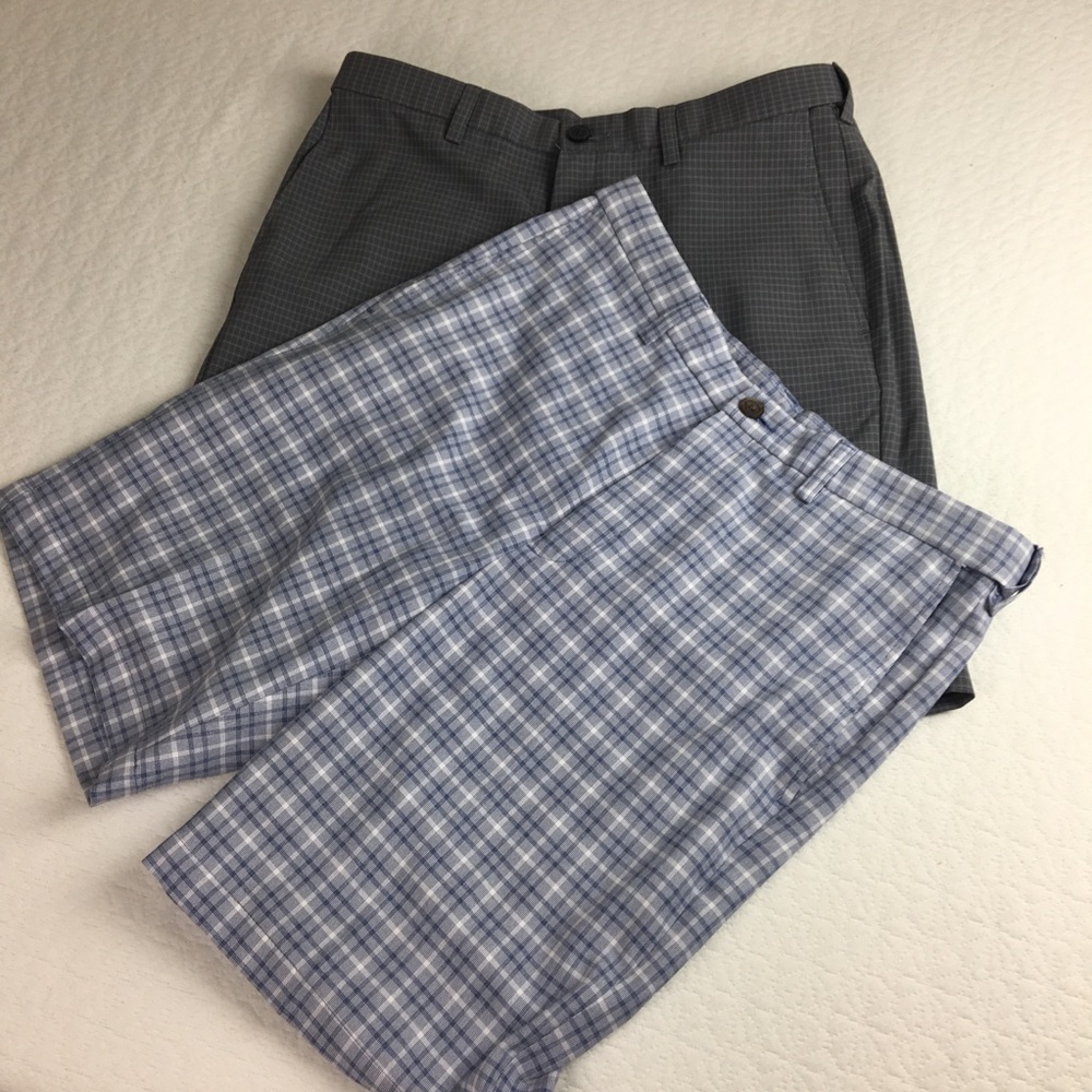 Lot of 2 Cool 18 Pro golf shorts plaid size 34
